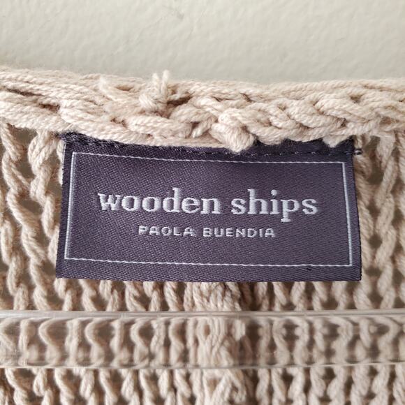 Anthro Wooden Ships Key West Chunky Crew Sweater L X Scandi Casual Coastal NEW - Picture 6 of 12